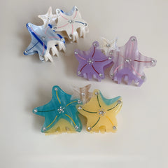 Cyflymder  Acrylic Hair Clip Cream Blue Jelly Starfish Large Claw Summer Bow Shark Clip For Women Thick Hair Fashion accessory Gift