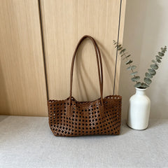 Cyflymder  Fashion Hollow Out Women Shoulder Bags, Korean Woven Lightweight Large Capacity Travel Underarm Bag, Versatile Commute Handbags