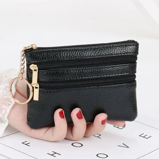 Cyflymder Fashion Women Wallet Clutch Three Zip Female Short Small Coin Purse New Brand Design Soft Mini Card Holder Wallet Money Bag