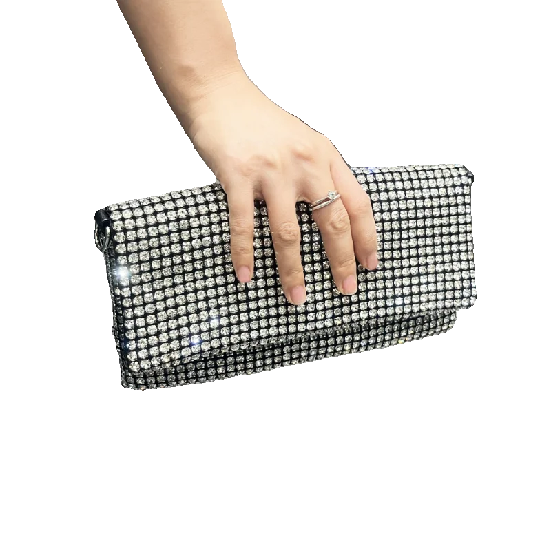 Cyflymder  iny Diamond Crossbody Women's Handbag  Dinner Bag Chain Mobile Phone Bag Alloy Handbag Clutch for Evening Par