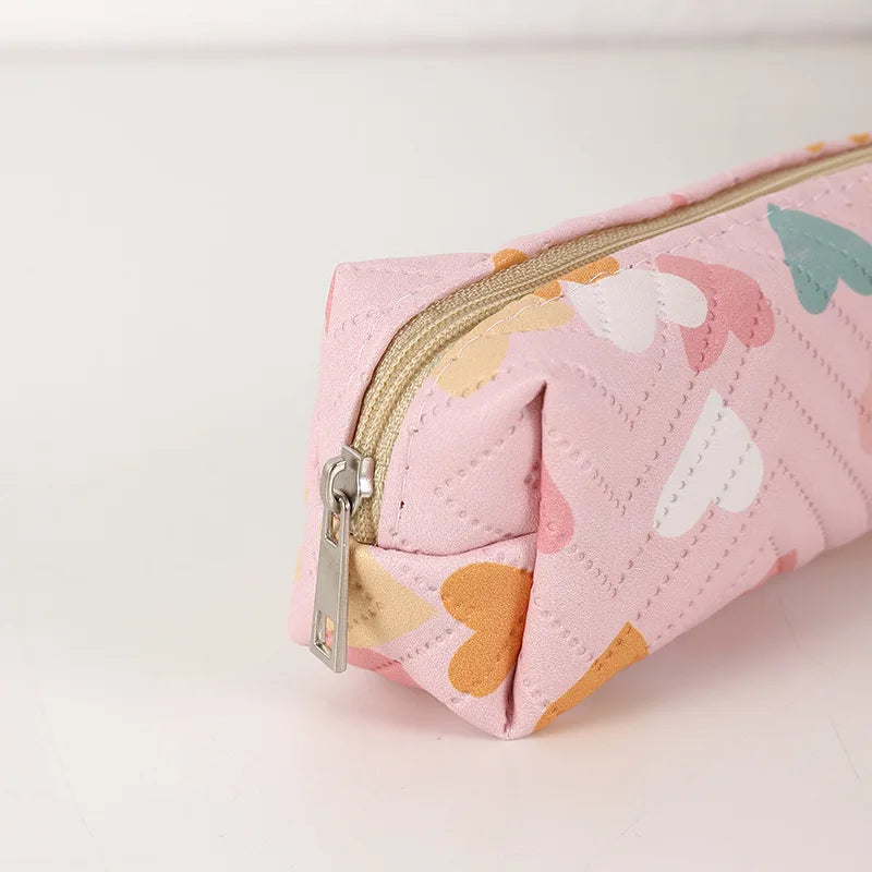 Cyflymder  1 Piece Small Cute Design Pencil Pouch for Student Sweet Heart Pencil Case Small Portable Pen Eraser Storage Bag School Supplies