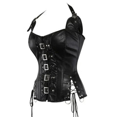 Cyflymder  Steampunk Leather Corset for Women Gothic Overbust Corsets Lace Up Victorian Corsage Buckle Bustier Carnival Halloween Costumes