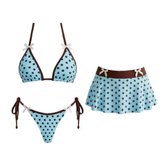 Cyflymder   3Pcs Micro Bikini With Short Pant Sexy Women Swimsuit Push Up Swimwear Dot Print Swim Suit Bandeau Biquini Bathingsuit Beachwear
