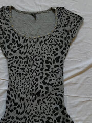 Cyflymder  Aesthetic T-shirt Y2k Slim Harajuku 90s Vintage Punk Leopard Print Crop Top Streetwear Short Sleeves Basics Emo Tees Summer Chic