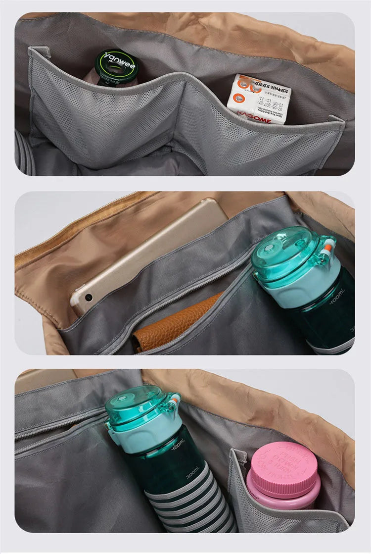 Cyflymder  Sport Versatile Backpack Gym Yoga Fitness Bag Large Drawstring Handbag Shoulder Women Tote Outdoor Shopping Rucksack Mommy Bag