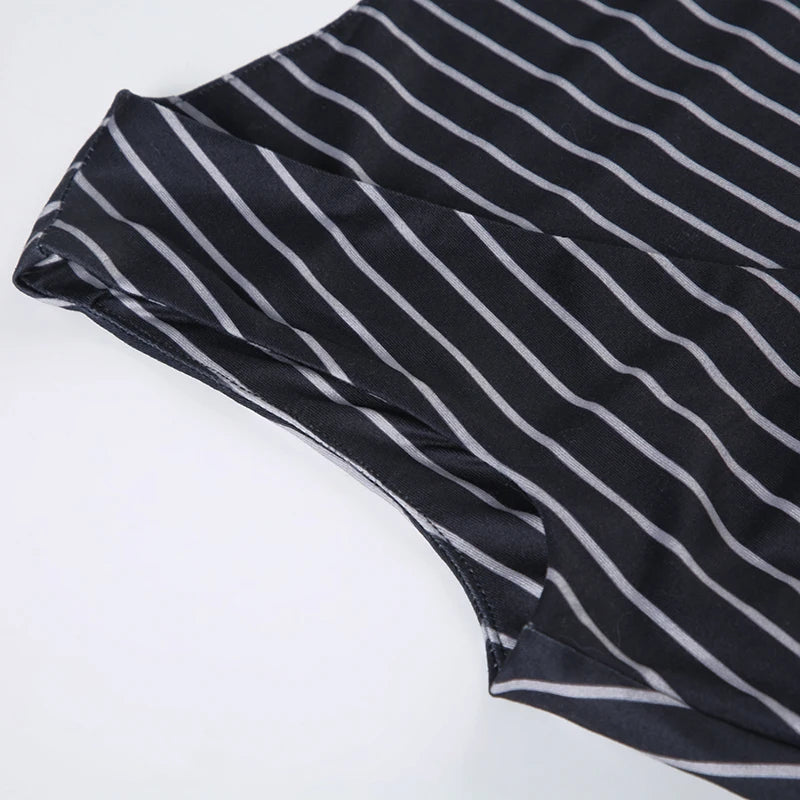 Cyflymder  Casual Bandage Folds Hollow Out Tank Tops Slim Dot Print Deep V-Neck Sleeveless Tops Women 2025 Summer Fashion Holiday