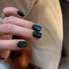 Cyflymder  10pcs Short Square Handmade Press on Nails Flower Pattern Fake Nails False Nail Artificial Nail 네일팁 Накладные Ногти Uñas