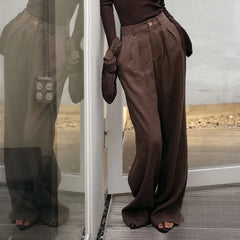 Cyflymder  Summer New Sle Purple Cotton Linen Wide Leg Pants Women's Casual Suit Pants High Waist Straight Leg Thinming Commute Wind