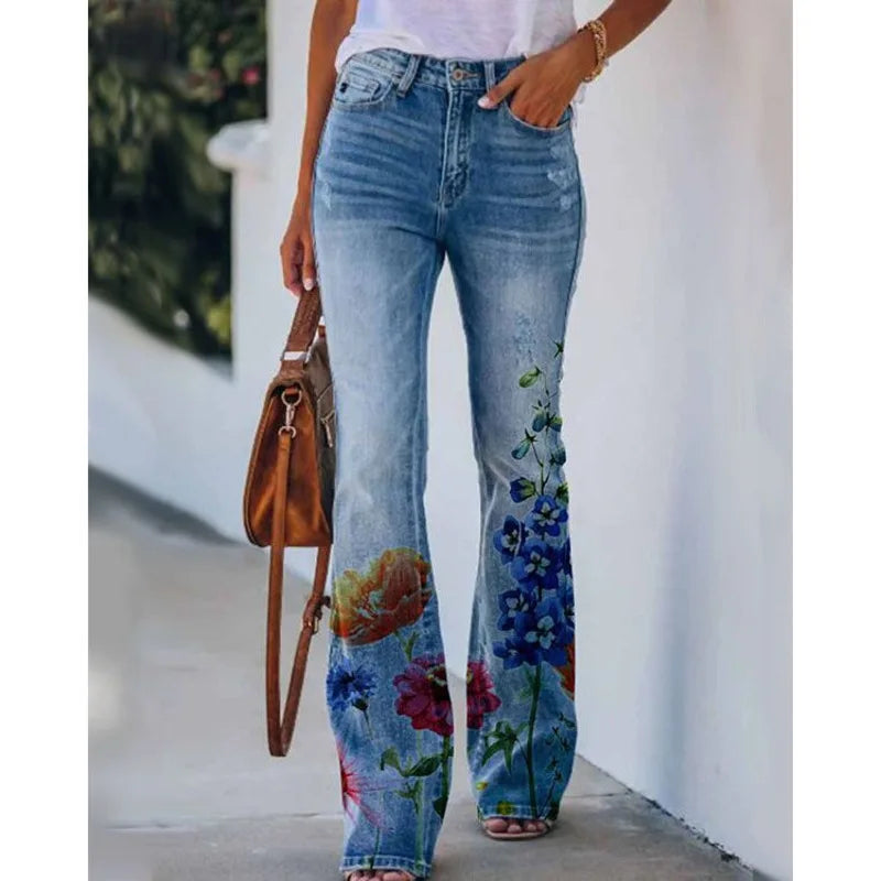 Cyflymder  New Arrival European American Plus Size Women Casual Pants Floral Print Thin Long Trousers Fashion Comfortable Loose Fit Summer