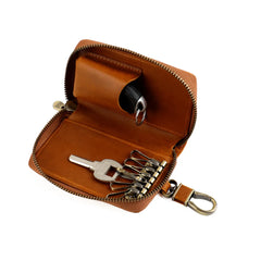 Cyflymder  Genuine Leather KeyChain Key Bag For Men Multifunction Organizer Wallet Holder Car Small Key Case Keys Pouch