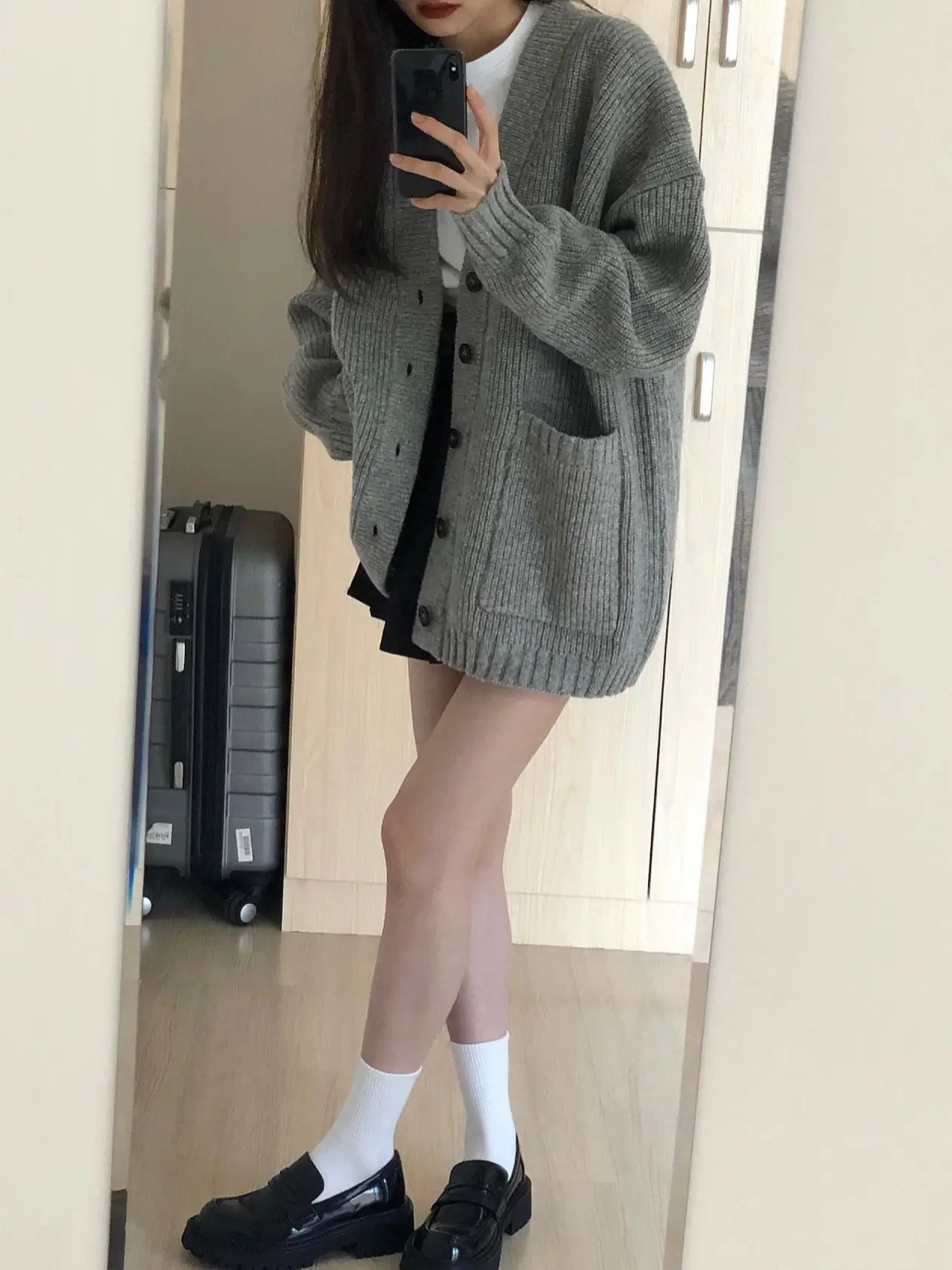 Cyflymder  Autumn Winter Knitted Cardigan Women Lazy Style Thick Loose Sweater Coat