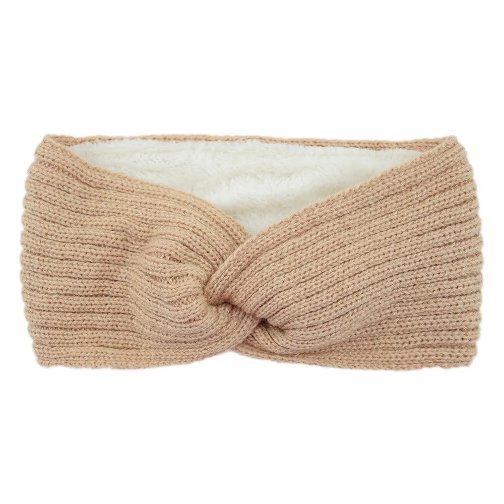 Cyflymder Winter Knitted Headbands for Women Warm Woolen Knitting Ear Warmer Cross Knot Turban Headwear Girls Hair Band Hair Accessories