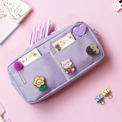 Cyflymder Cute Pencil Case Trousse Scolaire Pencil Cases For Girls Random Brooch Estojo Escolar Pencilcase Kawaii Stationery Pencil Pouch