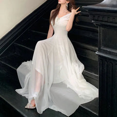 Cyflymder  Women Off Shoulder Sweetheart Tulle Maxi Dress Fashion Twist Backless Slash Neck Ruched A Line Gown Evening Party Long Dress New