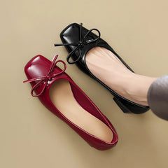 Cyflymder  Fashion Bowknot Design High-heeled Shoes Women Shallow Mouth Square Toes Shoes Relaxation Comfortable Women Shoes 77
