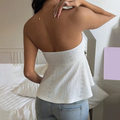 Cyflymder  New Summer Women's High-end Sweet and Spicy Style Tube Top Vest Slim Sleeveless Top