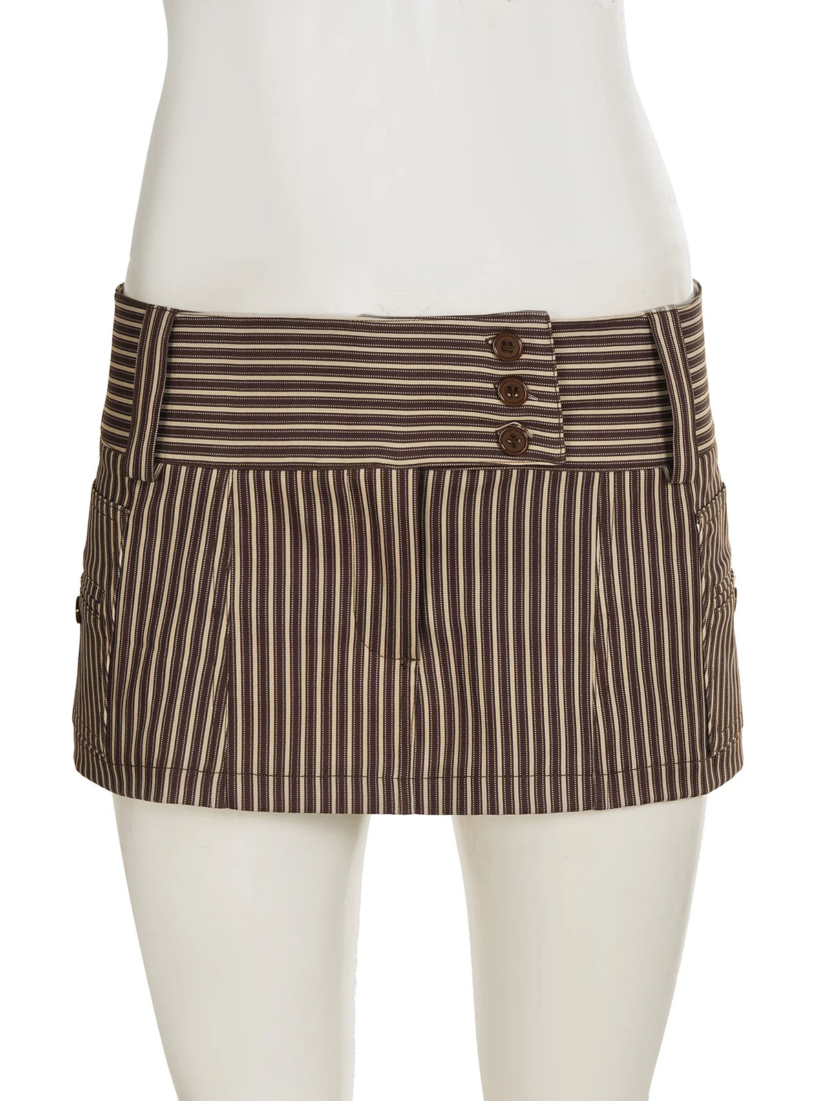 Cyflymder  Casual Basic Printed Striped A-Line Skirts Y2K Sexy Slim Low-Waisted Mini Skirts Women 2025 Summer Fashion Streetwear