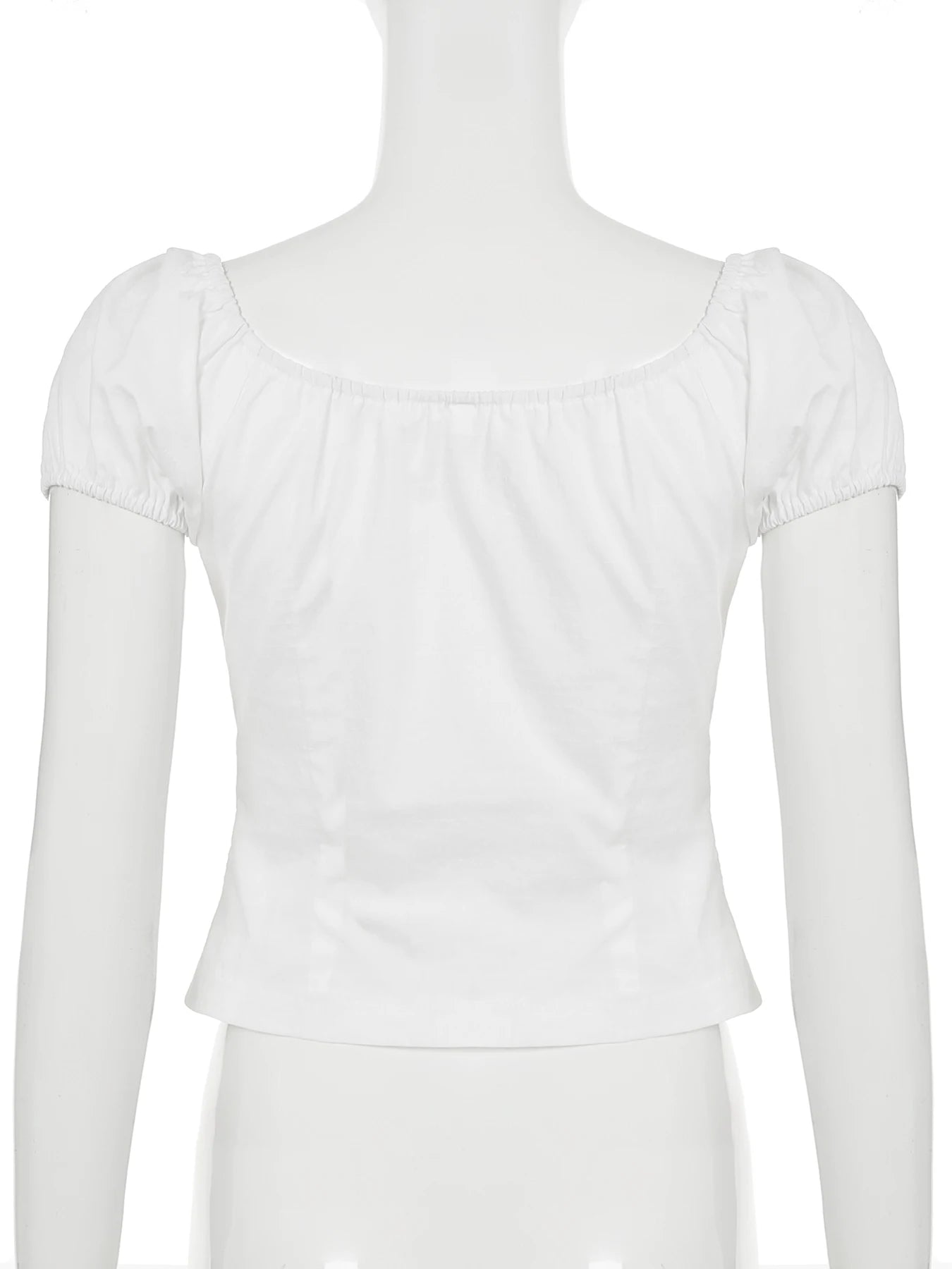 Cyflymder  French Style Slim Solid Blouse Holiday Casual Deep V-Neck Short Puff Sleeve Shirts Women 2025 Summer Fashion Streetwear
