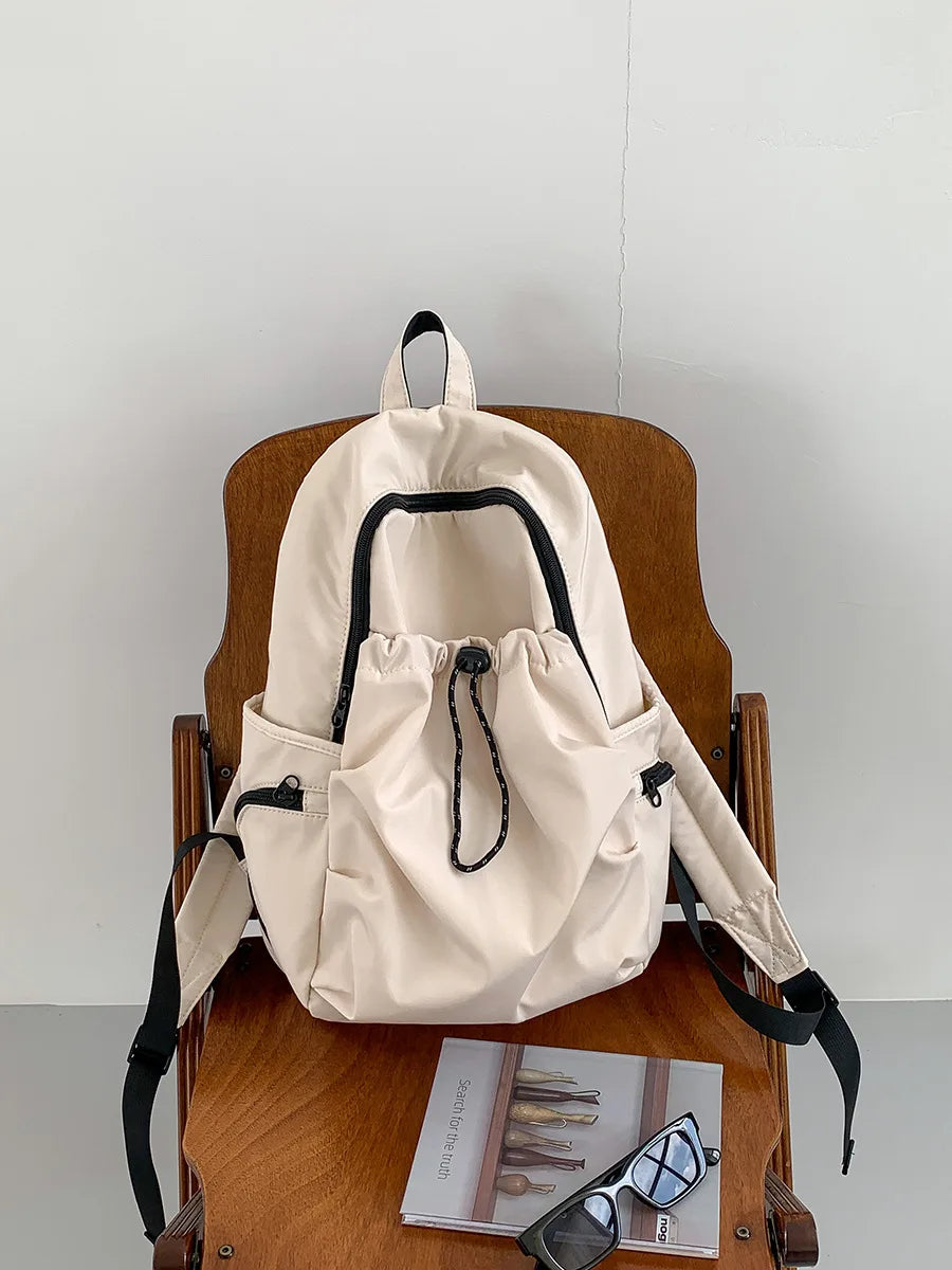 Cyflymder  Korean Vintage High-capacity Backpack All Match Simple Nylon Casual Schoolbags Streetwear Women Students Backpacks Y2k Aesthetic