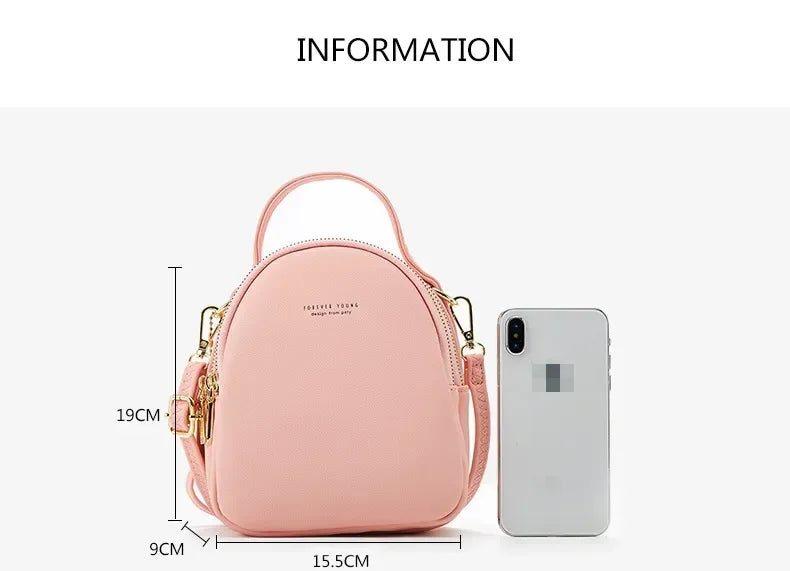 Cyflymder  Women's 3-Layer Soft Leather Backpack - Convertible Crossbody/Shoulder Bag, Compact Yet Spacious Stylish Design