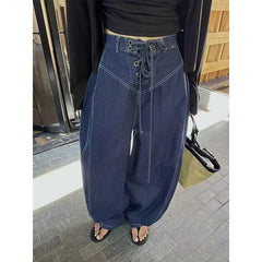 Cyflymder  Summer Capri Pants Women Washed Distressed Ripped American Vintage Street Style Straight Leg Loose Slim Mid Length Denim Pants