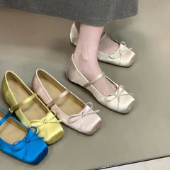 Cyflymder  Summer New Ballet Flats Women Bowknot Loafers Ladies Shallow Daily Shoes Comfort Woman Flattie Slip on Shoes 45346
