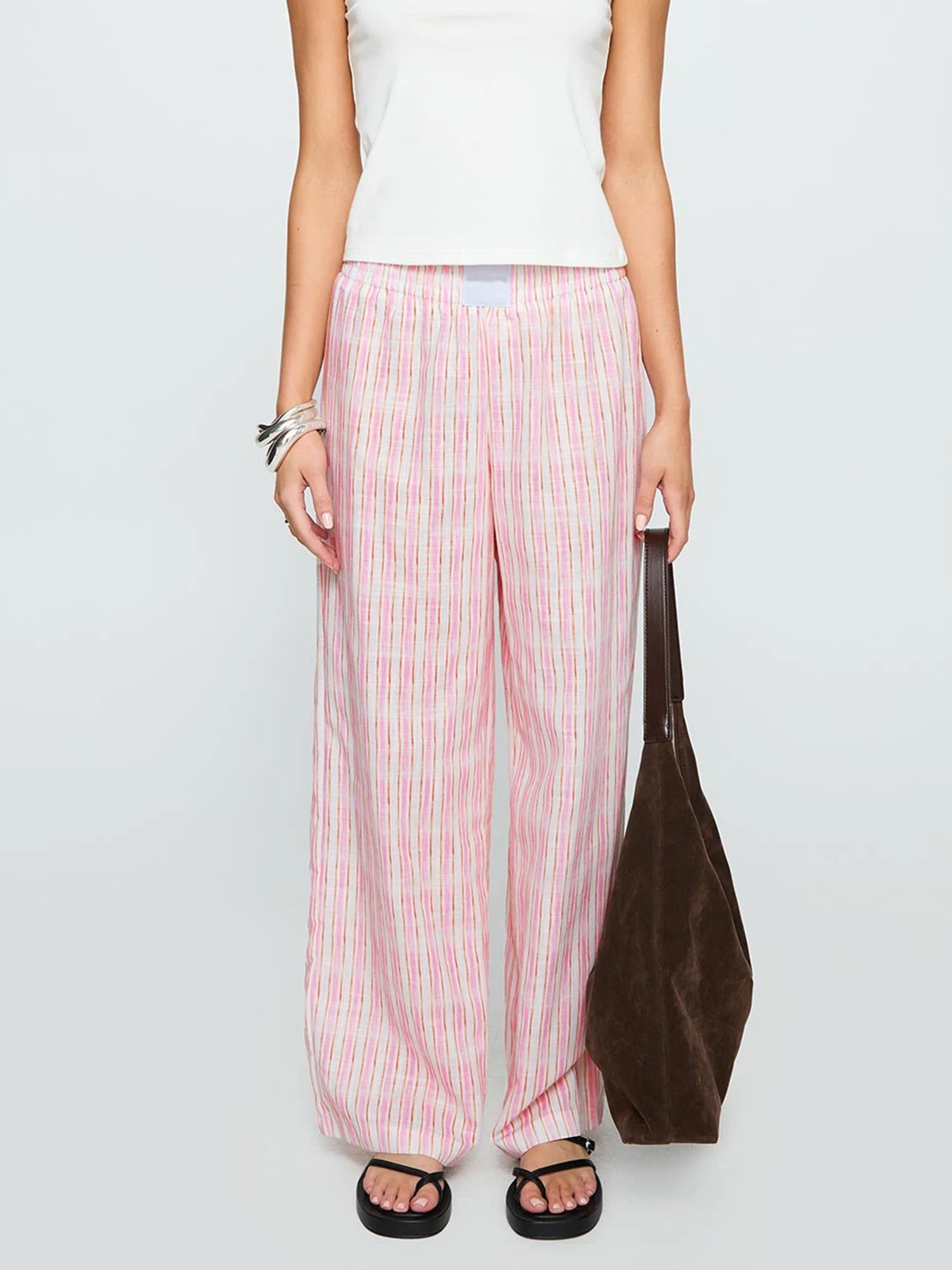 Cyflymder  Women s Plaid Print Relaxed Fit Pants with Adjustable Drawstring Waistband for Versatile Styling Options Throughout the Year