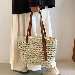 Cyflymder  Trendy Straw Weave Bag for Women 2025 Summer Brand Designer Female Handbags Luxury Shoulder Bag Fashion Beach Basket Simple Bag