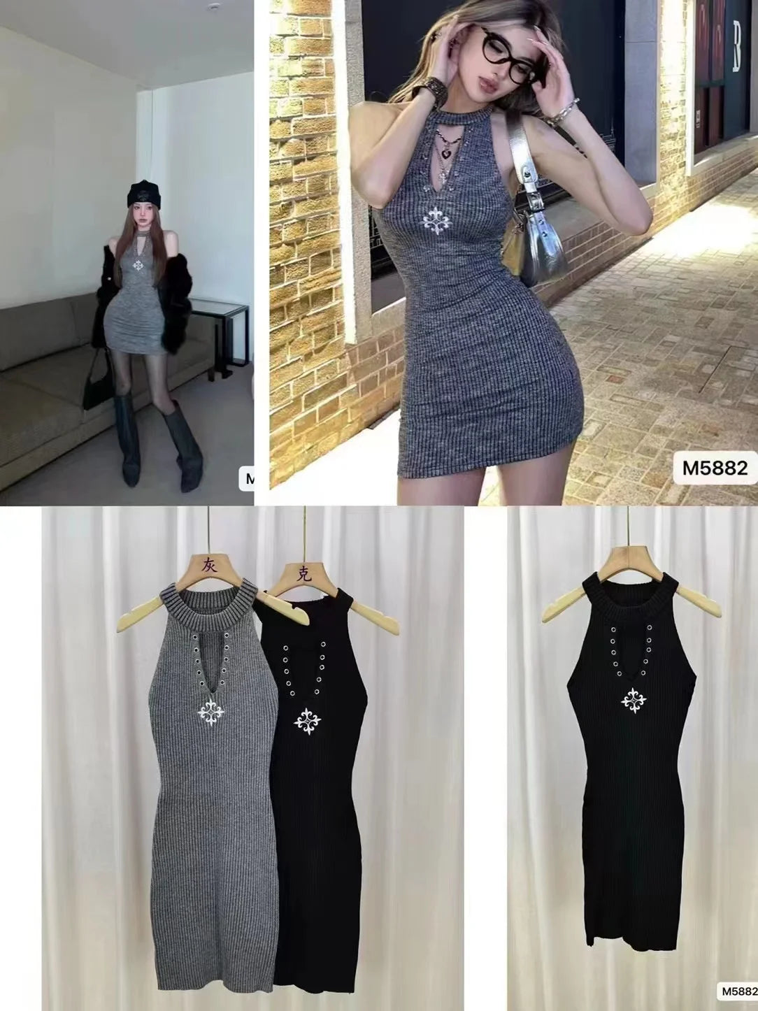 Cyflymder  Sexy Mini Dress Women Knitted Hollow Out Slim Off Shoulder Hip Bodycon Short Dress