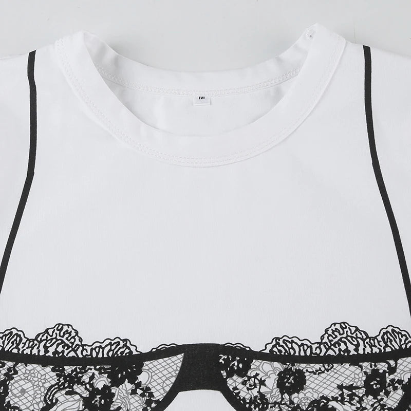 Cyflymder  Holiday Casual Printed T Shirt Beach Style Slim O-Neck Short Sleeve Tees Women Summer Fashion Streetwear Ladies