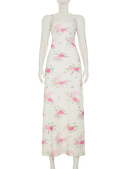 Cyflymder  Holiday Floral Bodycon Dress Beach Style Sexy Slim Backless Maxi Dresses For Women 2025 Summer Fashion Streetwear Lady