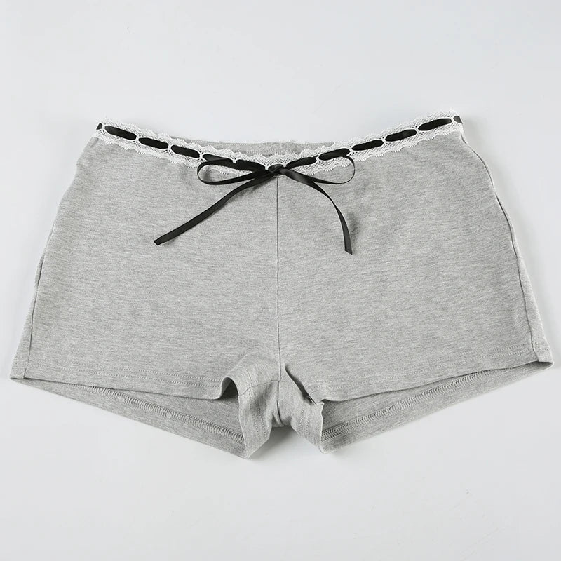 Cyflymder  Casual Bandage Shorts Sets Women 2025 Basic Slim 2 Piece Sets Folds Slash Neck Sleeveless Tube Tops Low-Waist Shorts