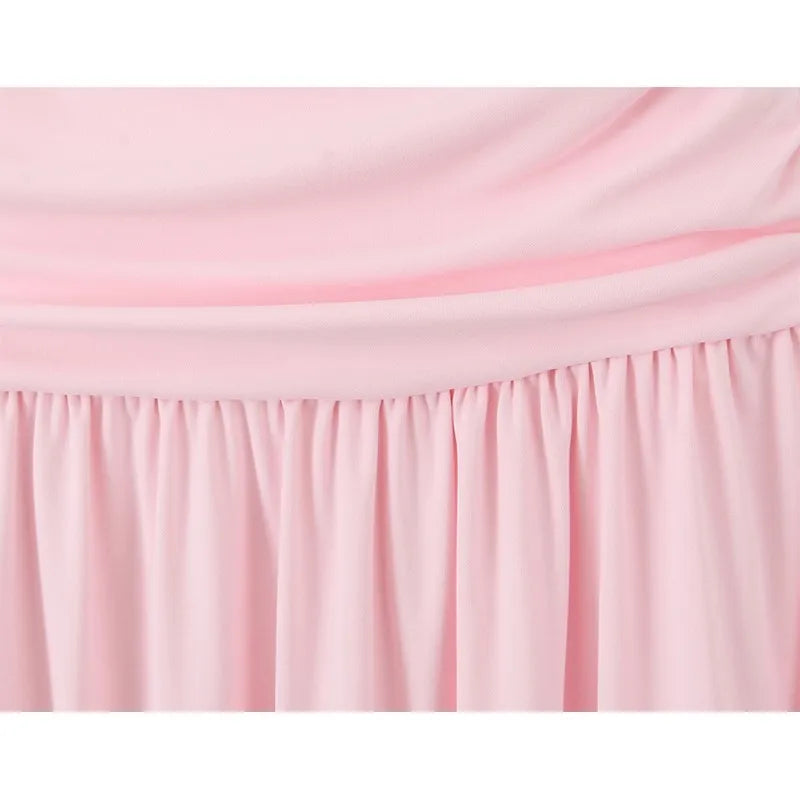 Cyflymder  Elegant Ruched Strapless Dress Women Sexy Pastel Pink Off Shoulder Side Zipper Midi Dress 2025 New Summer Party Evening Dresses