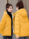 Cyflymder New Autumn Winter Jacket Women Parkas Hooded Thick Down Cotton Padded Female Jacket Short Winter Coat Women Outwear