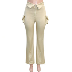 Cyflymder   Cargo Long Pants High Waist Jeans Fashion Y2K Streetwear Women Winter Clothes Trousers Denim Baggy Flare Zipper Pants