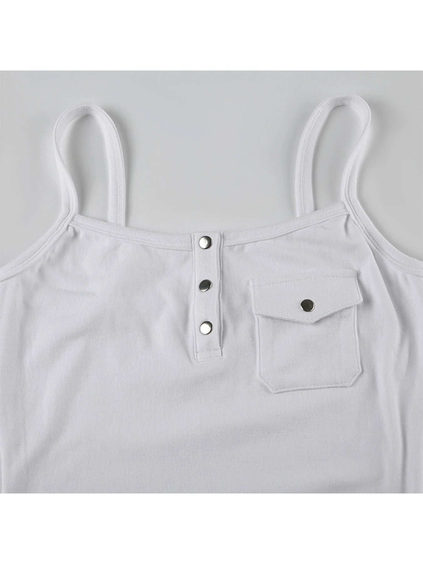Cyflymder  Casual Solid Pockets Camis Top Sexy Slim Slash Neck Sleeveless Tank Toops Women 2024 Summer Fashion Streetwear Ladies