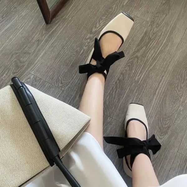 Cyflymder  Shallow Mouth Women Female Shoes Mixed Colors Genuine Leather Sneakers Ballet Flats Square Toe Dress Moccasins Comfortable Cross