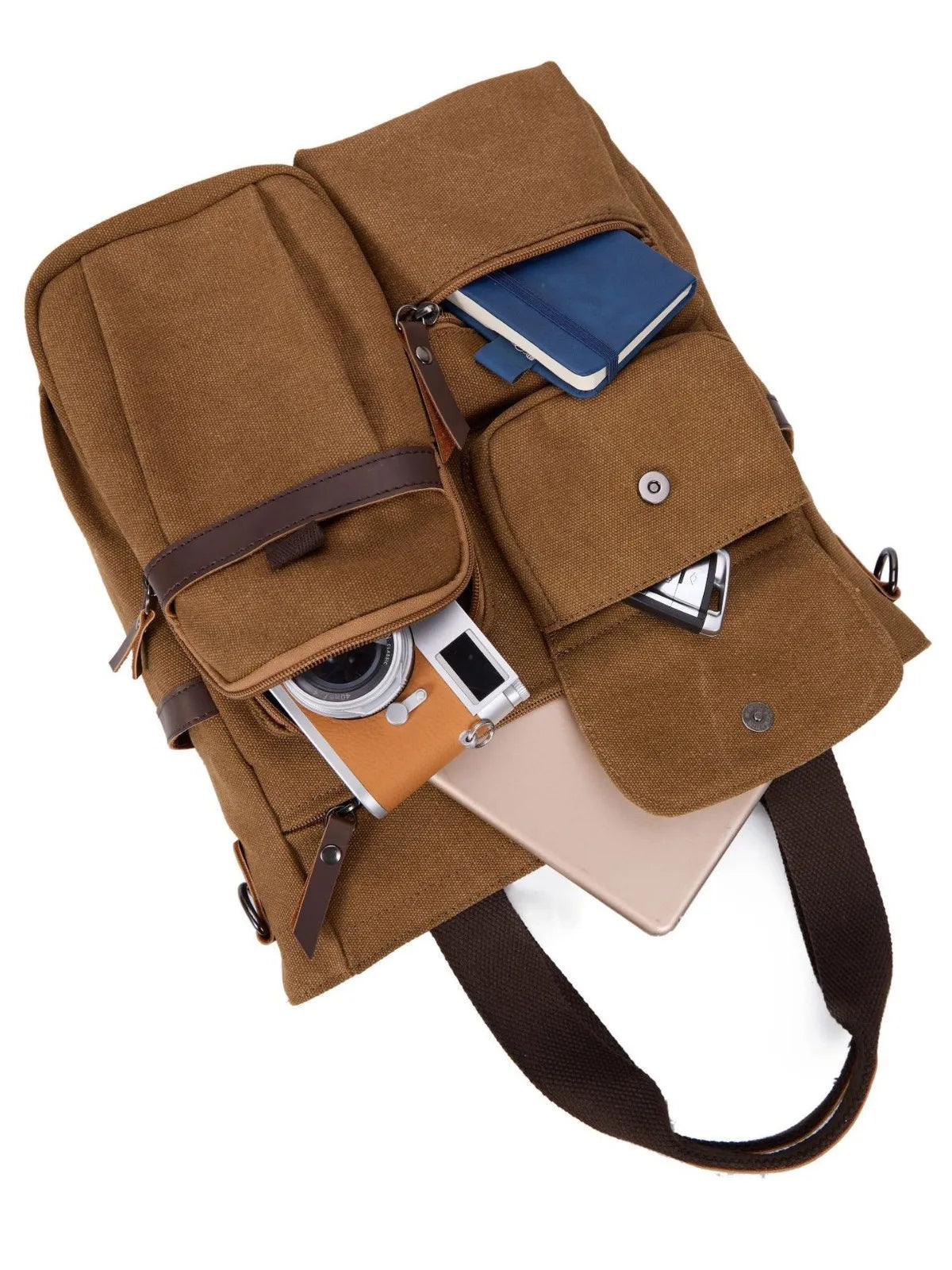 Cyflymder  Men Canvas Messenger Bag Camping Crossbody Bags Sling Shoulder Bag for Travel Work College Reto Men's School Handbags Briefcase