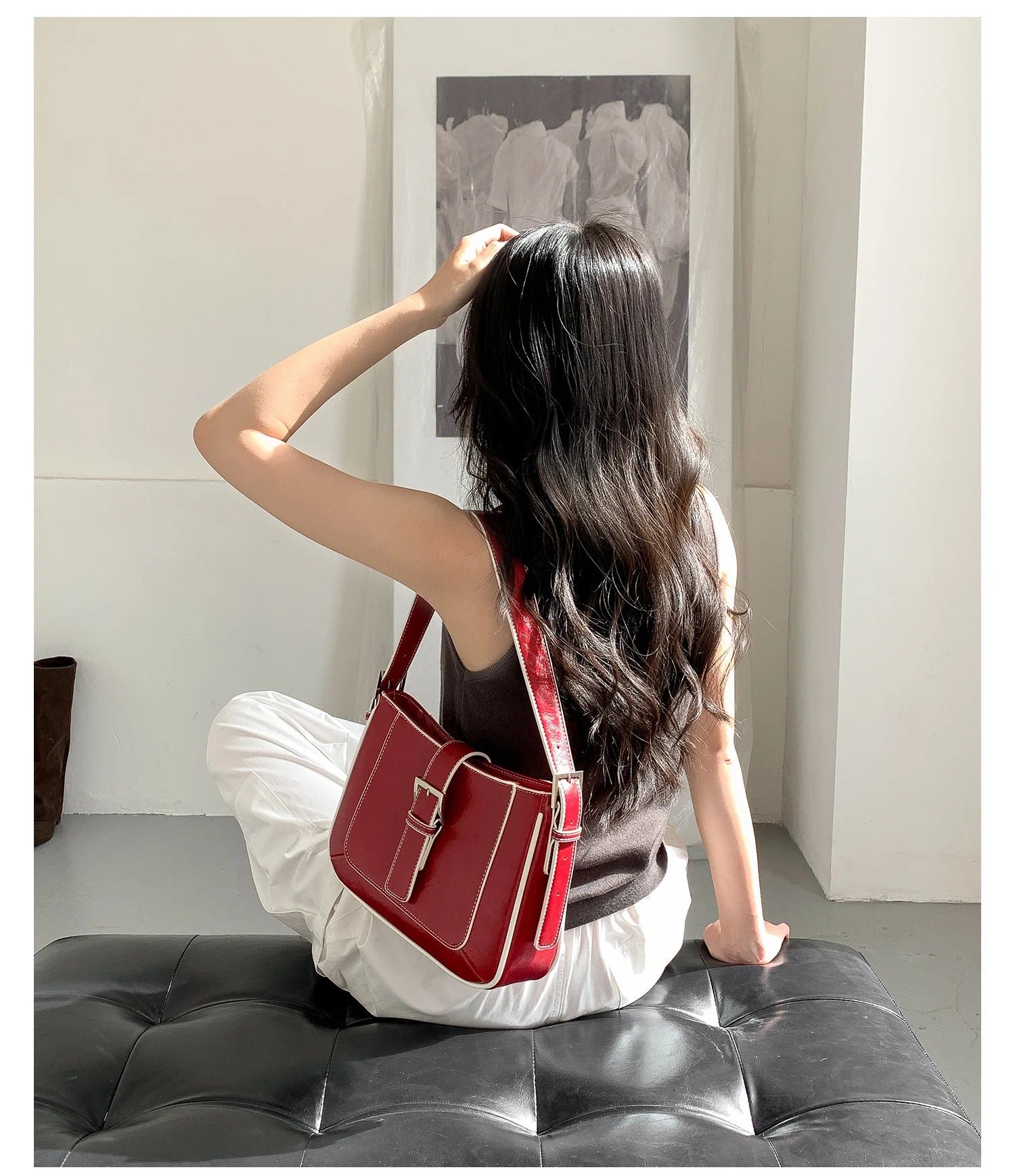 Cyflymder  Trendy Fashion Simple Vintage Mini Square Bags Korean Office Lady All Match Underarm Bag Women Y2k Aesthetic Shoulder Handbags