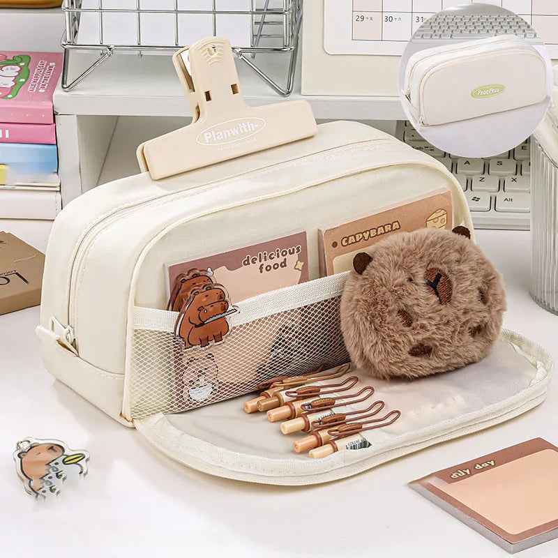 Cyflymder  Double Layers Pencil Case School Supplies Pencil Pouch Large Capacity Pen Case Cute Stationery Estuche Escolar Pencil Cases