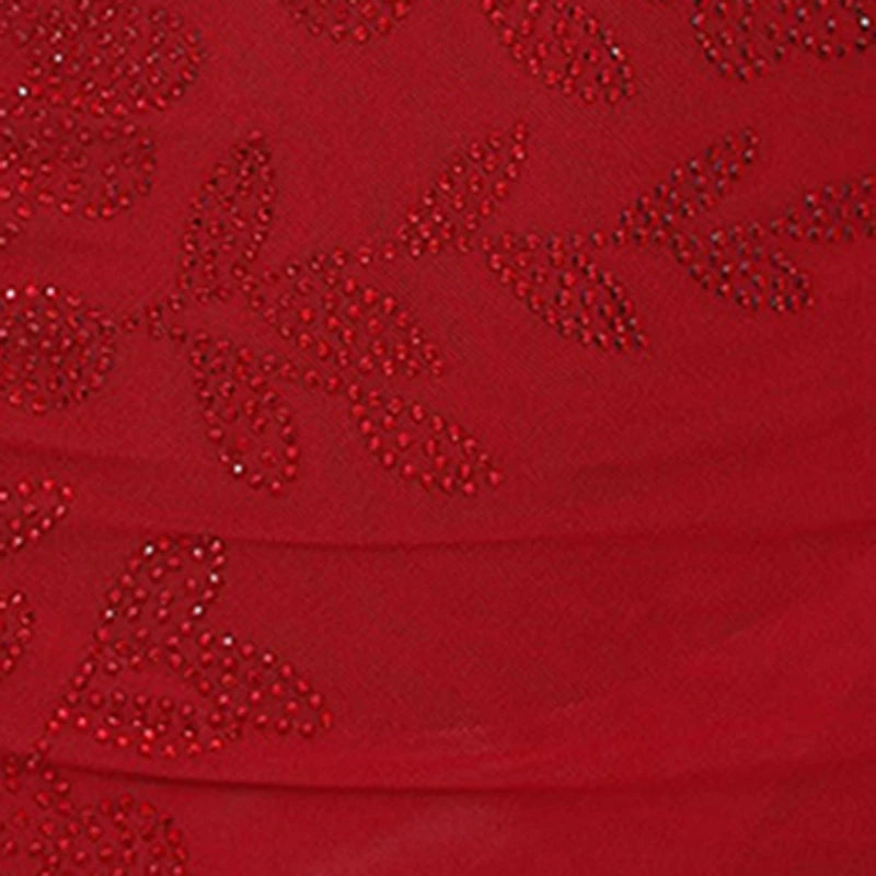 Cyflymder  Rhinestone Floral Print Party Dresses Womens Summer Sexy Backless Spaghetti Straps Bodycon Mini Dress for Club Streetwear