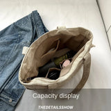 Cyflymder Leisure Corduroy Shoulder Bag New Simple and Versatile Women Tote Bag Large Capacity Shopper Bagside Bag For Woman