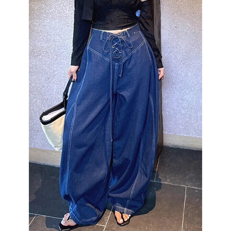 Cyflymder  Summer Capri Pants Women Washed Distressed Ripped American Vintage Street Style Straight Leg Loose Slim Mid Length Denim Pants