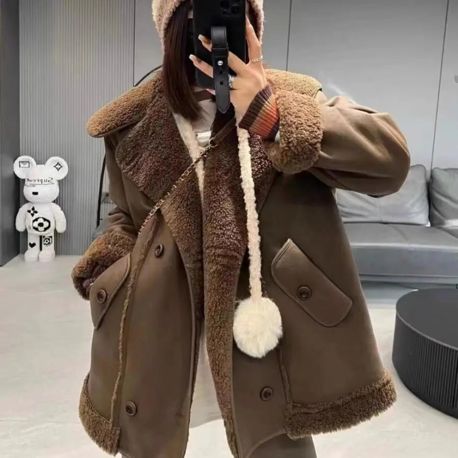 Cyflymder Autumn/Winter Fashion New Collection Women's Warm Jacket Sleeveless Collar Lamb Fleece Fur Integrated Vest Anti Cold Coat