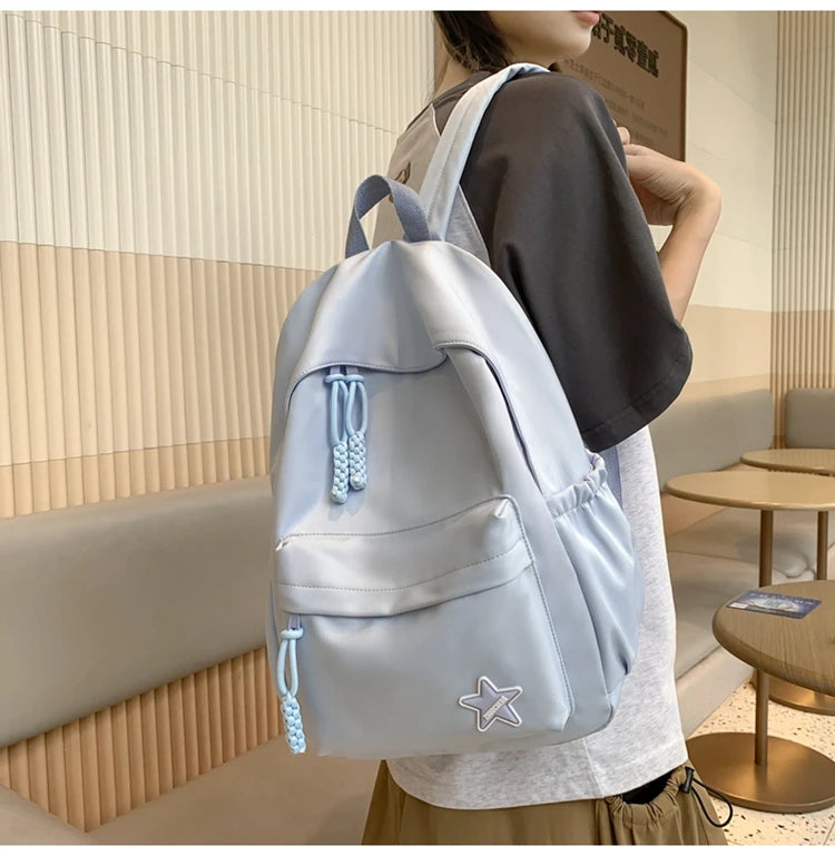 Cyflymder  Women Y2k Aesthetic Simple Star Backpack All Match Students Fashion Casual Schoolbags Japanese High-capacity Backpacks Trendy