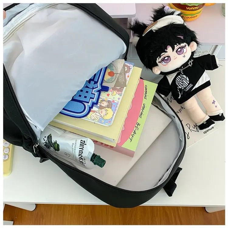 Cyflymder  Y2k Aesthetic Contrast Color Plaid Schoolbags Women Preppy Kawaii All Match Ita Bags Transparent High-capacity Student Backpacks