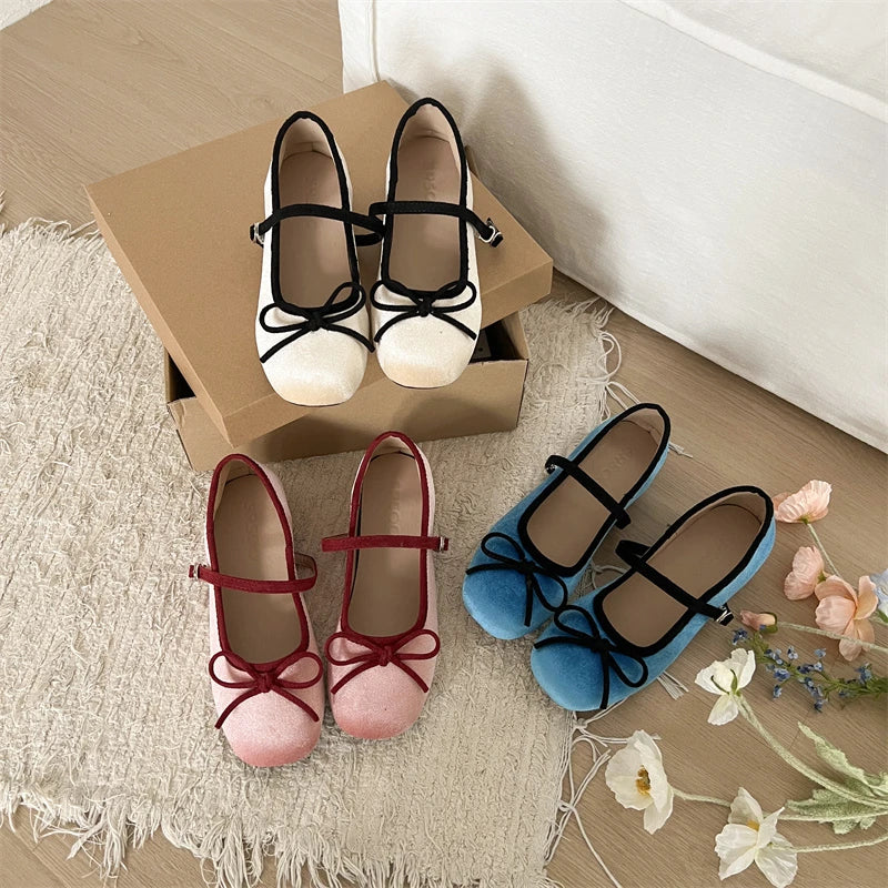 Cyflymder Bow Women Mary Jane Shoes Flats Designer Shallow Women's Sandals Fad Loafers Shoes Elegant Summer Dress New Mujer Zapatos