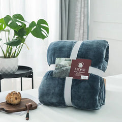 Cyflymder  Nordic Solid Flannel Blankets Warm Multifunctional Sleeping Blanket for Office Home Queen King Size Bedspread for All Seasons