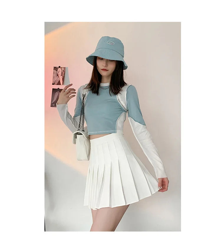 Cyflymder Sexy Women Pleated Skirts High Waist Summer Vintage Mini Skirts Korean Tennis Student White Designed Dance Skirt