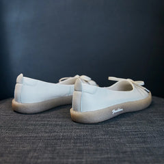 Cyflymder  Single Shoe Women's Versatile Soft Soled Leather Flat Bottomed Casual Shoes Nurse's Shallow Mouth Shoes Bow Tie Women's Shoes